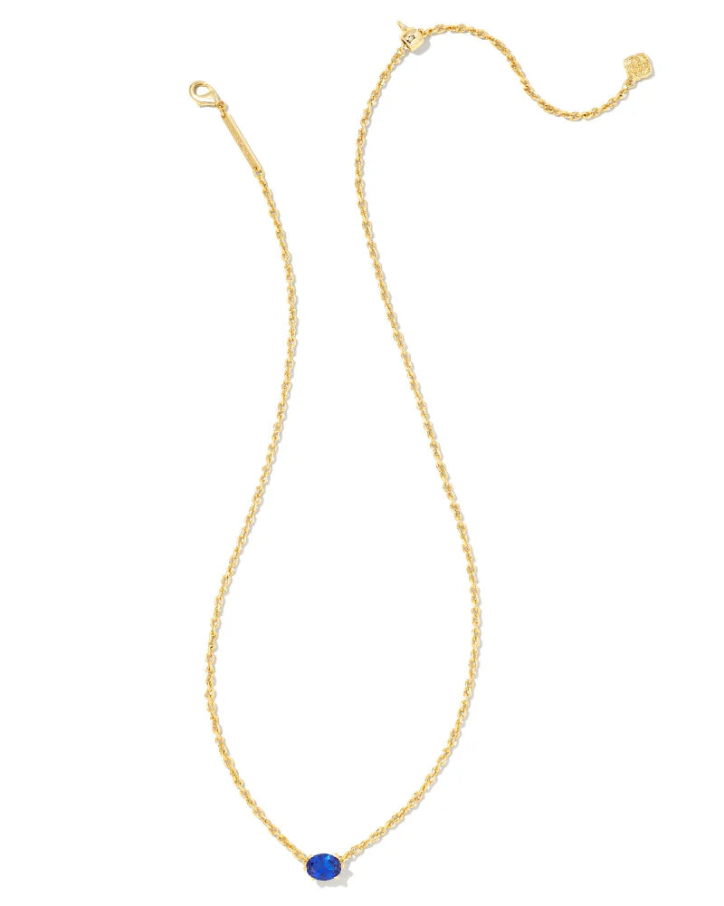 Kendra Scott Cailin Crystal Pendant Necklace Gold Blue Crystal-Necklaces-Kendra Scott-N1941GLD-The Twisted Chandelier