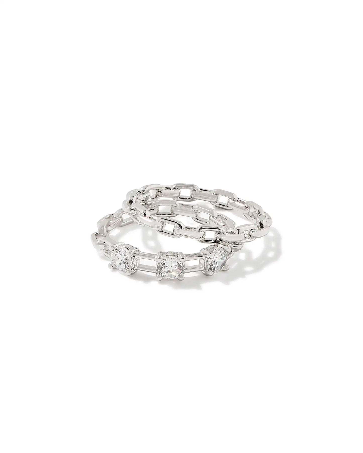 Kendra Scott Lexi Ring Set Silver White Crystal Size 7-Rings-Kendra Scott-CR 07/31/24,FD 07/31/24,R00100RHD-The Twisted Chandelier