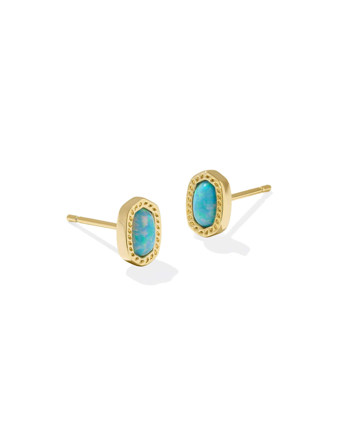 Kendra Scott Mini Ellie Stud Earrings Gold Light Teal Kyocera Opal-Earrings-Kendra Scott-E00416GLD,FD 03/05/25-The Twisted Chandelier
