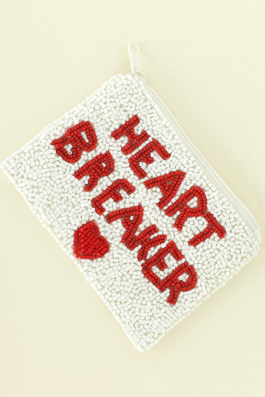 Heartbreaker Seed Bead Handmade Beaded Zipper Coin Bag-Something Special LA-The Twisted Chandelier