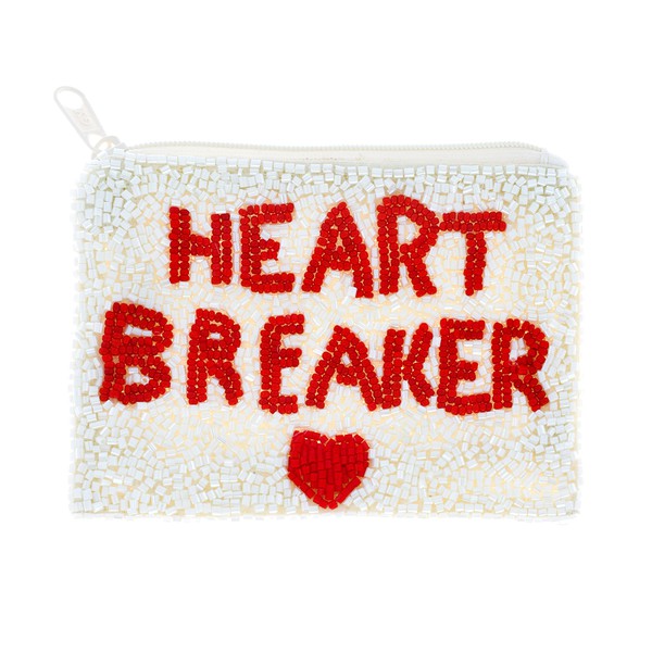 Heartbreaker Seed Bead Handmade Beaded Zipper Coin Bag-Something Special LA-The Twisted Chandelier