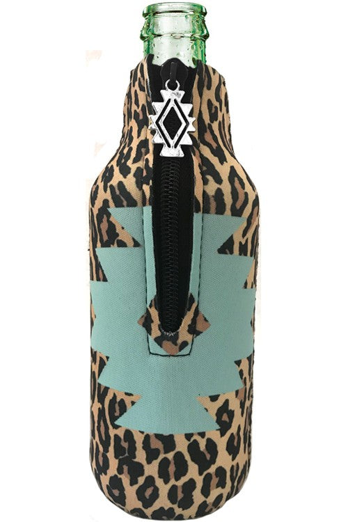 Leopard Print & Aztec Zipper Charm Bottle Drink Sleeve-Drink Sleeves-Blandice-05/19/24,1st md,SD4019-The Twisted Chandelier