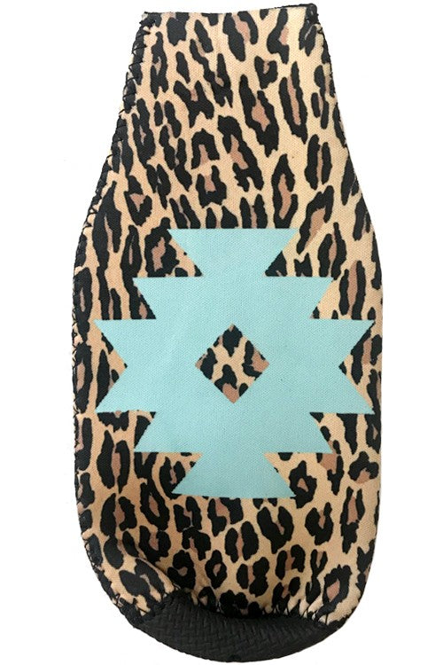 Leopard Print & Aztec Zipper Charm Bottle Drink Sleeve-Drink Sleeves-Blandice-05/19/24,1st md,SD4019-The Twisted Chandelier