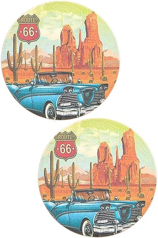 Route 66 Landscape Drink Car Coaster-Car Coasters-Blandice-05/19/24, 1st md, ST0151-The Twisted Chandelier