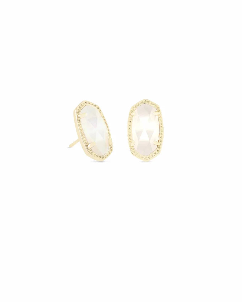 Kendra Scott Ellie Stud Earrings Gold Ivory Mother of Pearl-Earrings-Kendra Scott-APRIL2022,E6031GLD,KS-The Twisted Chandelier