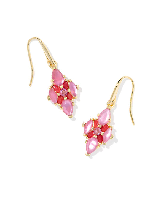 Kendra Scott Abbie Crystal Drop Earrings Gold Pink Mix-Kendra Scott-E00938GLD-The Twisted Chandelier