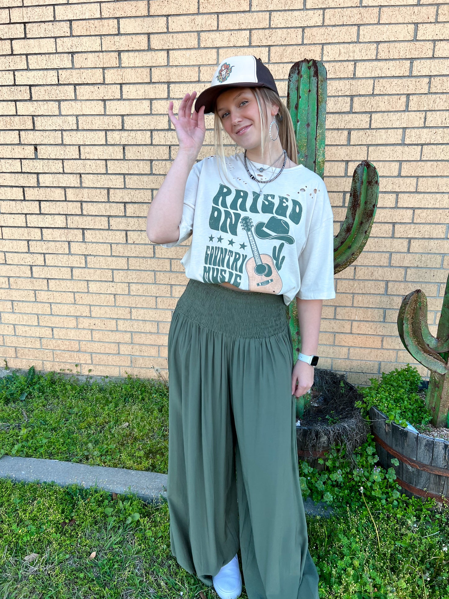 Honora Smocked Waist Palazzo Pants-Pants-Heyson-Max Retail-The Twisted Chandelier