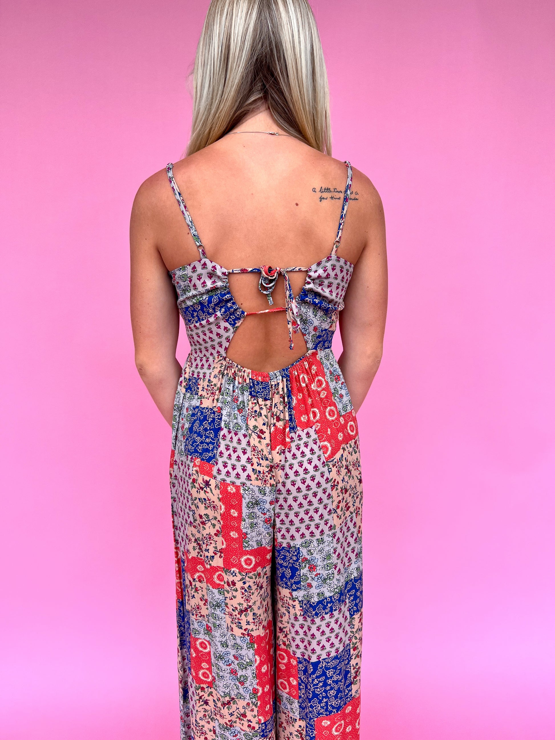 Patch Work Multi Print Full Length Jumpsuit-Jumpsuits & Rompers-J. NNA-Bin b3, DJR, JR37375-The Twisted Chandelier