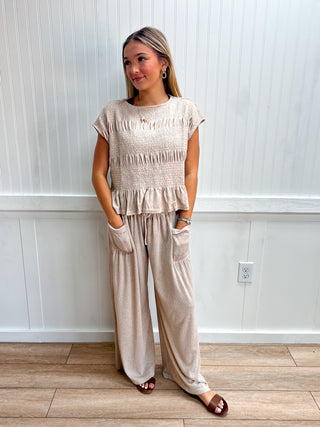 Bellamy Relaxed Knit Smocked Top and Wide Pants Set-Outfit Sets-Bluivy-Fall Favorites,FD 09/16/26,NewArrival-The Twisted Chandelier