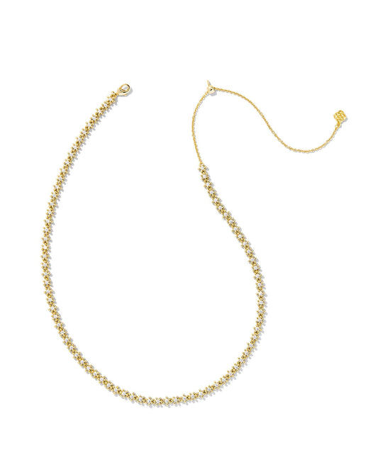 Kendra Scott Nydia Strand Necklace Gold White Crystal-Necklaces-Kendra Scott-FD 07/05/34, N00597GLD-The Twisted Chandelier