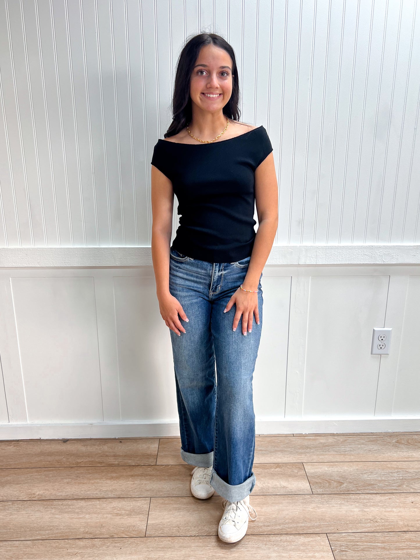 Aria Cap Sleeve Boat Neck Sweater Knit Top-Active Basic | Active USA-Tops Collection-The Twisted Chandelier