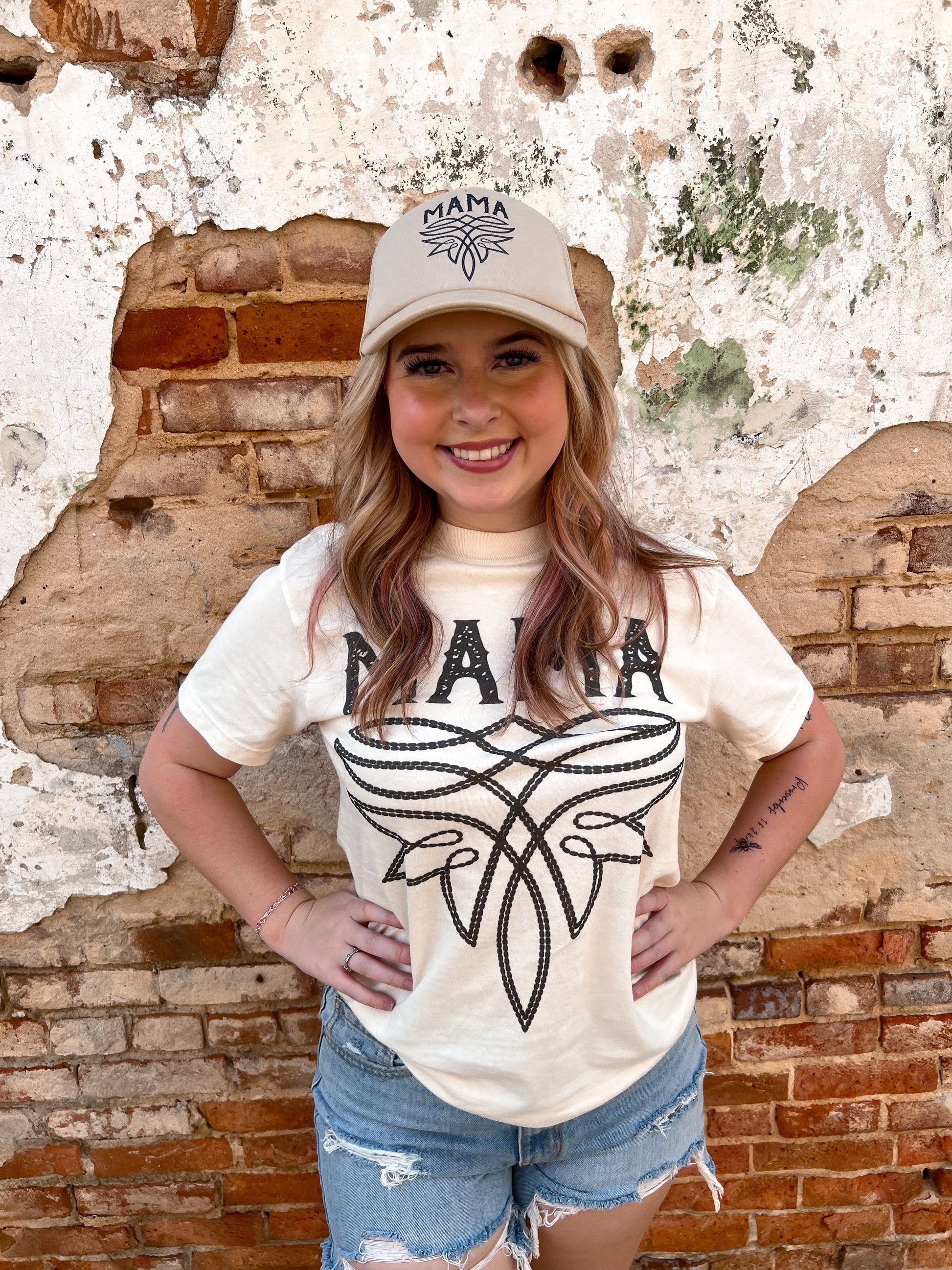 Western Mama Boot Stitch T-Shirt-Apparel & Accessories-Crazy Consuela-11/11/24, 1st md, FD 05/07/24-The Twisted Chandelier