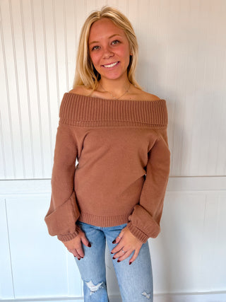 Mayci Ribbed Fold Over Off The Shoulder Knitted Sweater-Vine & Love-02/10/26,03/02/26,1/16/26,Double mystery bags,OGP 64.99,Winter bin-The Twisted Chandelier