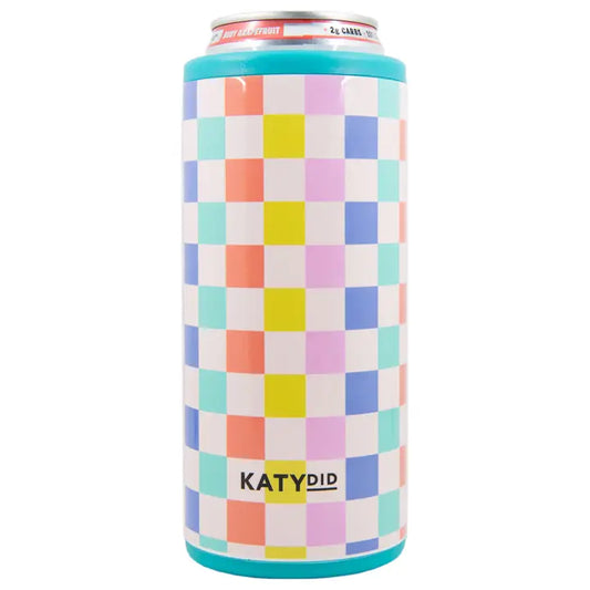 Multicolored Checkered Beer Tumbler-Drink Pouch-KATYDID-KDC-CCL-08-The Twisted Chandelier