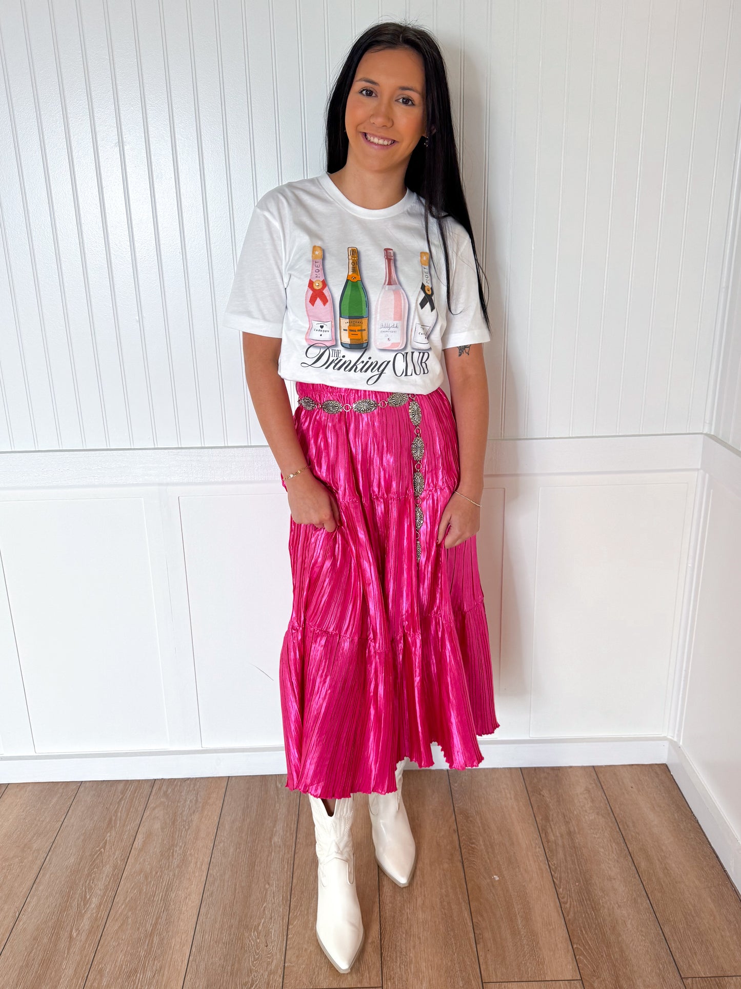 Kendall Pleated Skirt - Pink-Dresses-Southern Grace Wholesale-06/24/25,1st md,BIN A5,DJR,FD 01/07/25-The Twisted Chandelier