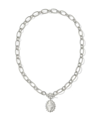 Kendra Scott Mama Link And Chain Necklace Silver-Necklace-Kendra Scott-N01483RHD-The Twisted Chandelier