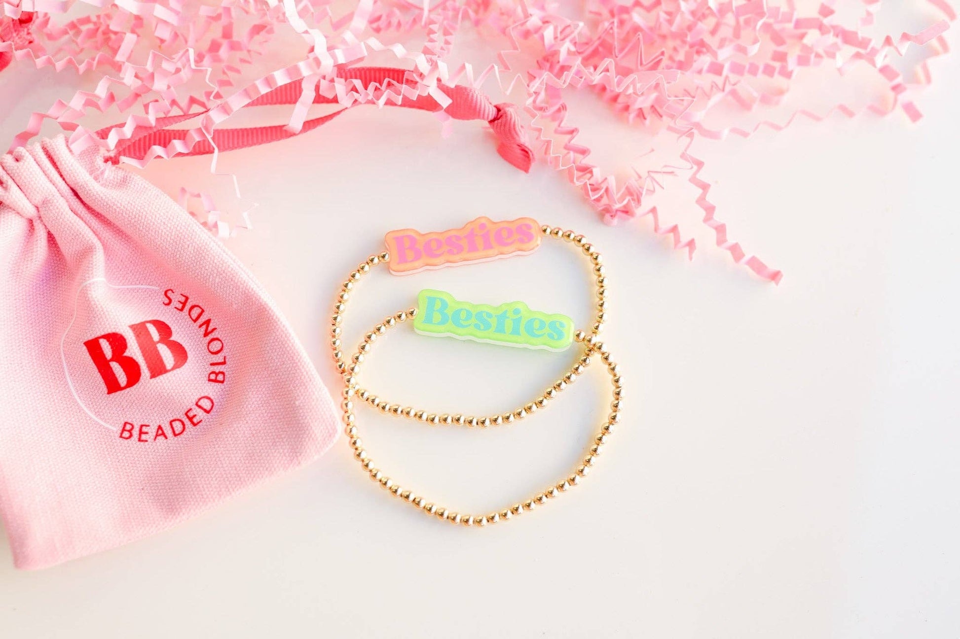 Bestie BB Bead Bracelet in Green/Blue (Kids Size)-Beaded Blondes-The Twisted Chandelier