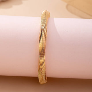 Gold-Tone Flexible Omega Chain Bangle-JOSSLYN by wall to wall-80B1688-The Twisted Chandelier