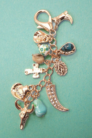 Western Porcelain Cross Boot Cowboy Hat Bag Charm-Bag Charm-JOSSLYN by wall to wall-80K010-The Twisted Chandelier