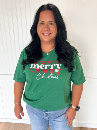 Merry Christmas Seasonal Festive Graphic Tee - Plus-Shirts & Tops-Kissed Apparel-$25 & Under Sale,Christmas tote ct1,white-The Twisted Chandelier