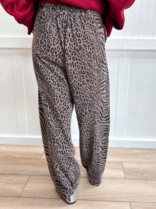 Sylvie Mixed Zebra & Cheetah Barrel Pants
