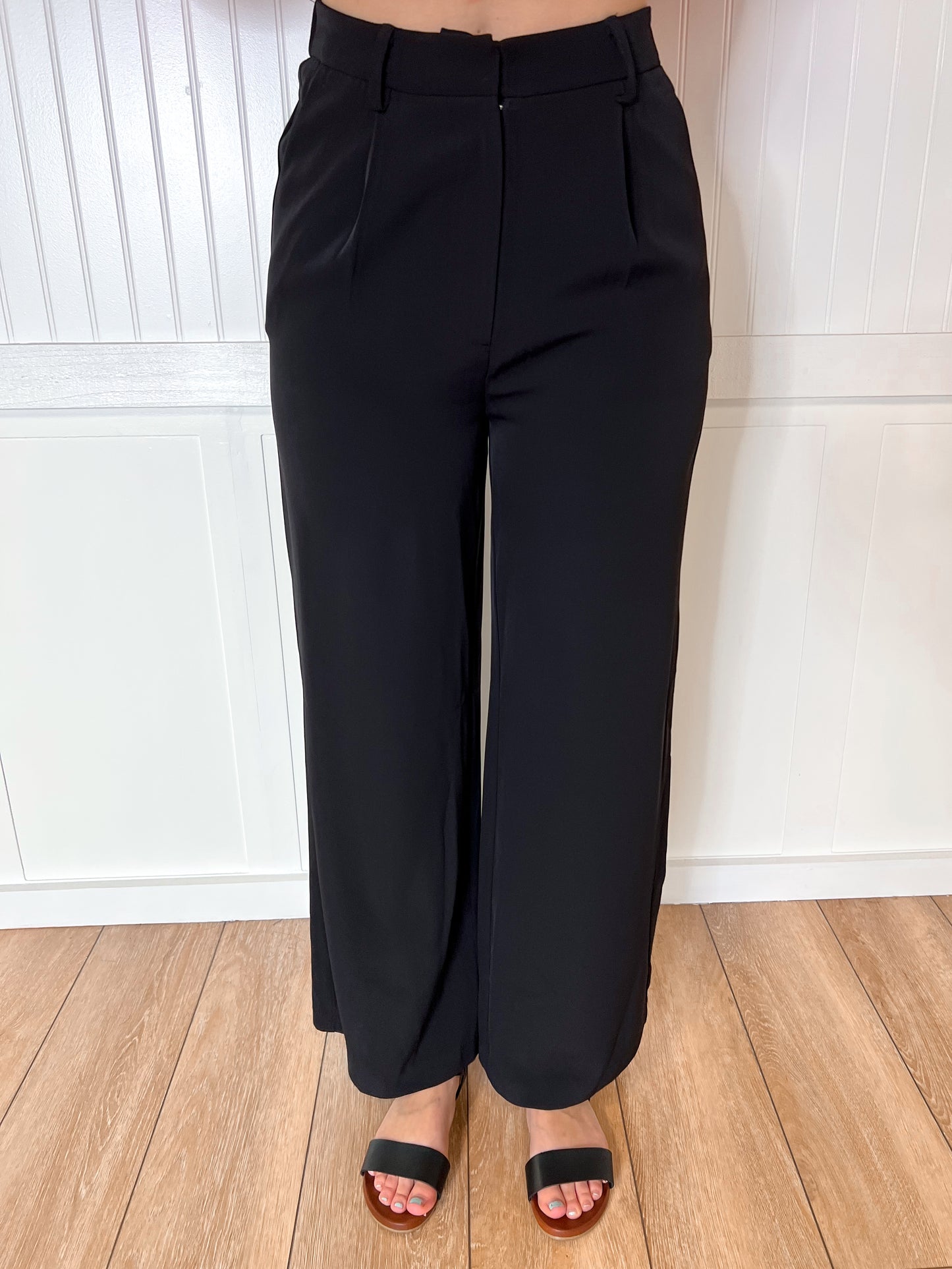 Raella Solid Point Wide Pants - Black-Pants-Umgee-04/21/25,05/27/24,12/03/25,1st md,BIN A2,bottoms,Max Retail-The Twisted Chandelier