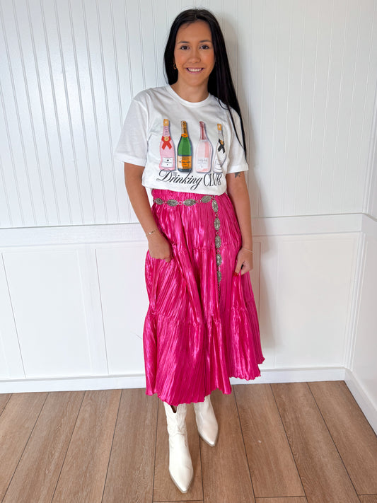 Kendall Pleated Skirt - Pink-Dresses-Southern Grace Wholesale-06/24/25,1st md,BIN A5,DJR,FD 01/07/25-The Twisted Chandelier