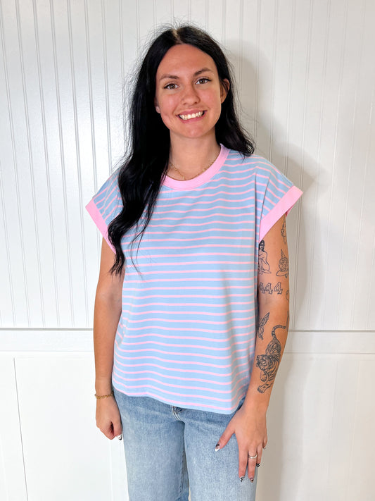 Bailey Striped Terry Top-Sewn and Seen-Bin B4,FD 09/09/25,Tops Collection-The Twisted Chandelier