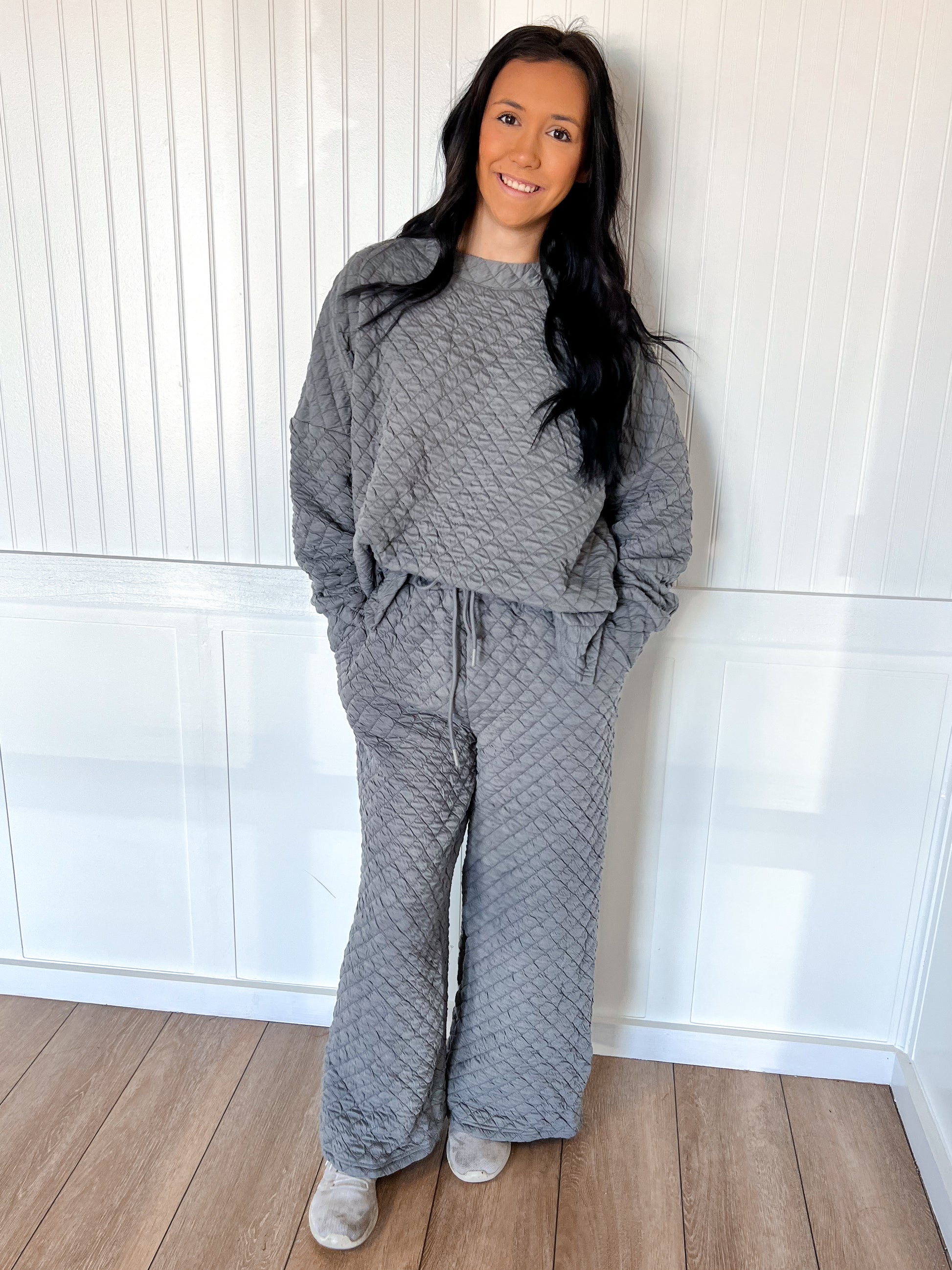 Karen Solid Warm Quilted Matching Set-BEESON RIVER-Small-H.Gray-The Twisted Chandelier