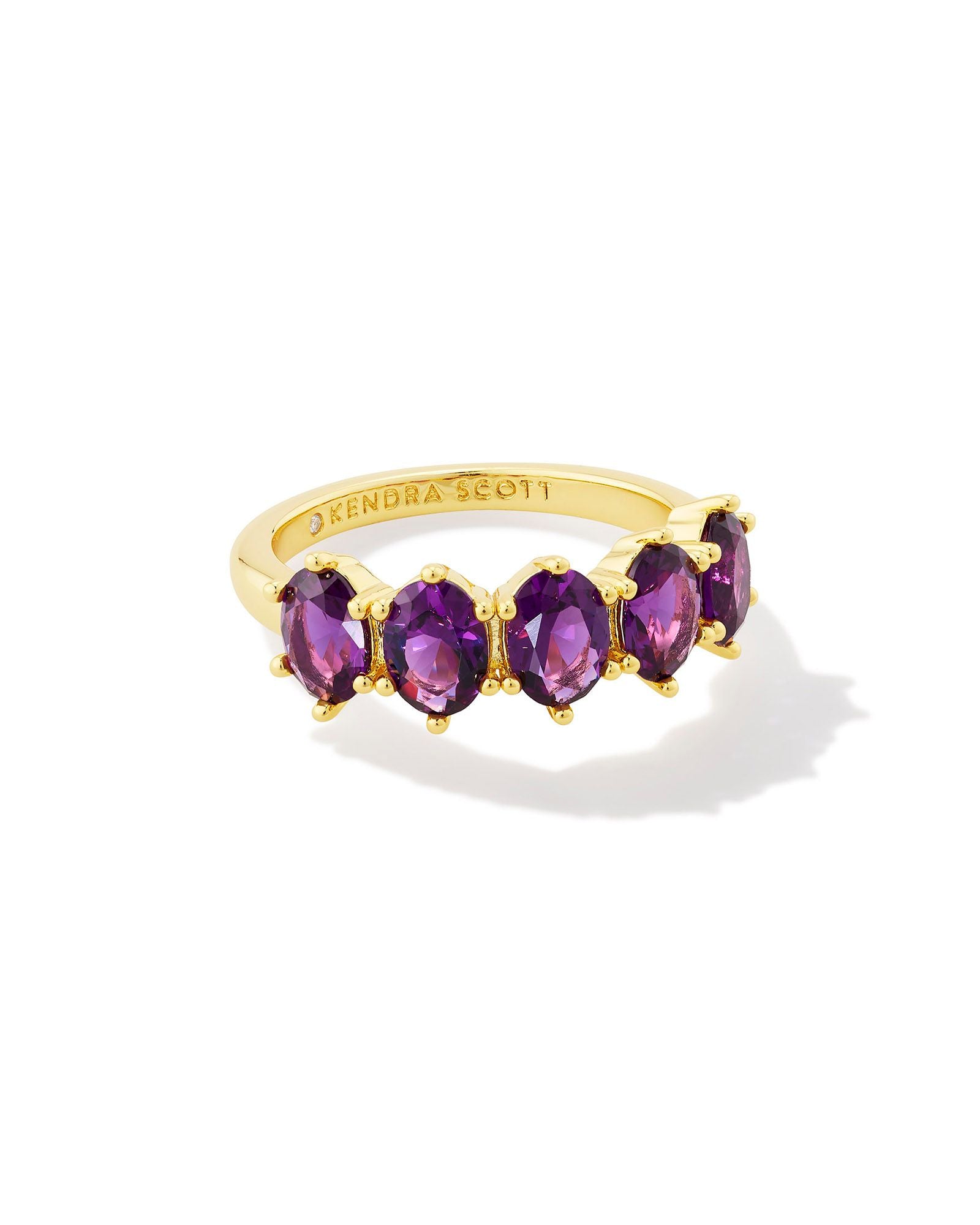 Kendra Scott Cailin Crystal Band Ring Gold Purple Crystal Size 6-Rings-Kendra Scott-R1313GLD-The Twisted Chandelier