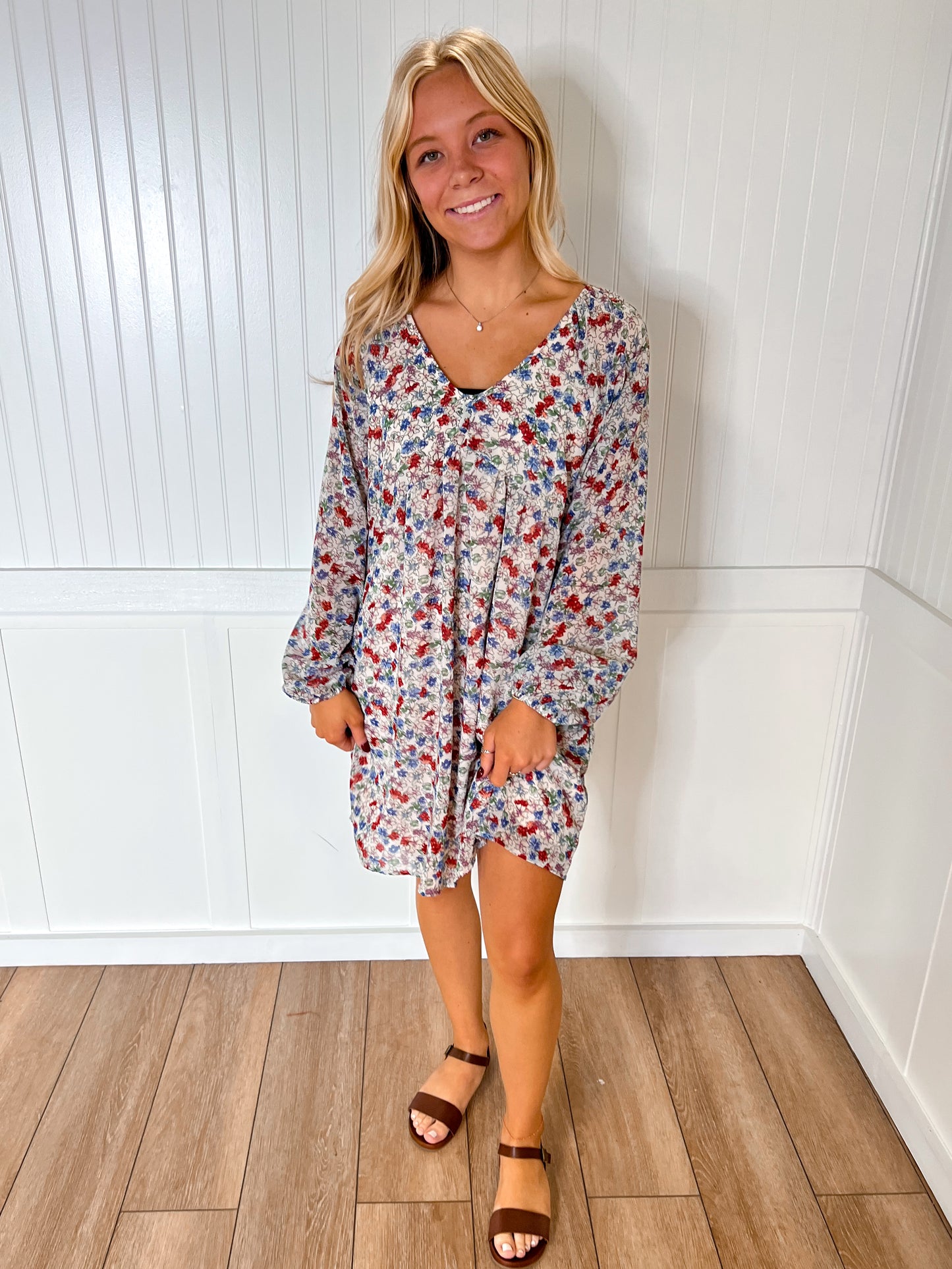 Jessie Floral Long Sleeve Dress-Dress-Kori America-12/26/24,1st md,B10002,Bin b2,DJR,FD 04/17/24,Max Retail-The Twisted Chandelier