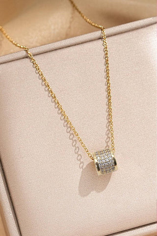 18K STAINLESS STEEL TARNISH FREE BARREL NECKLACE | 40NK9703-JOSSLYN by wall to wall-Gold-The Twisted Chandelier