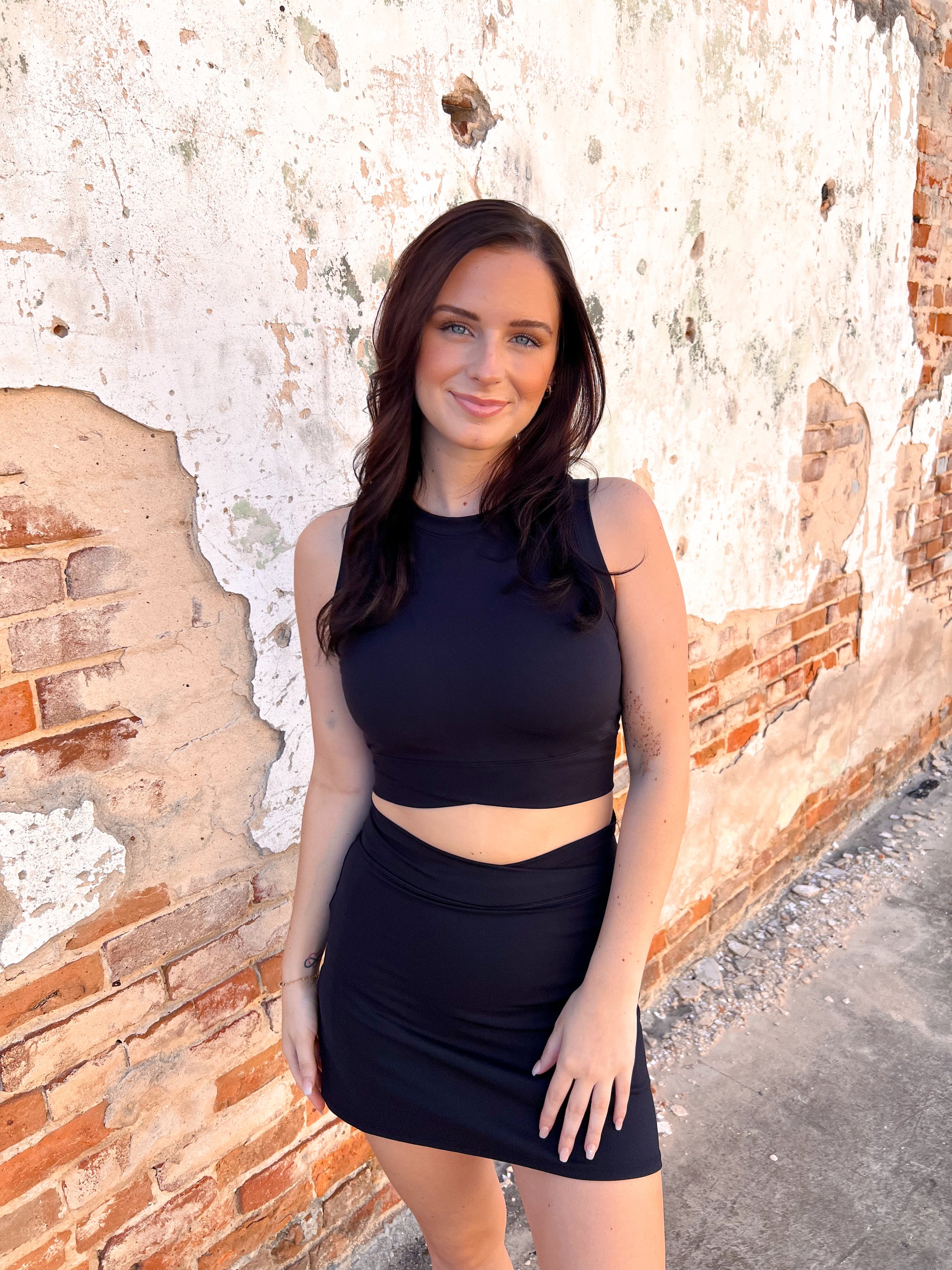 River Venice Crossover Waist Active Skort-Skirt-Mono B-Bin b6,bottoms,FD 05/07/24-The Twisted Chandelier