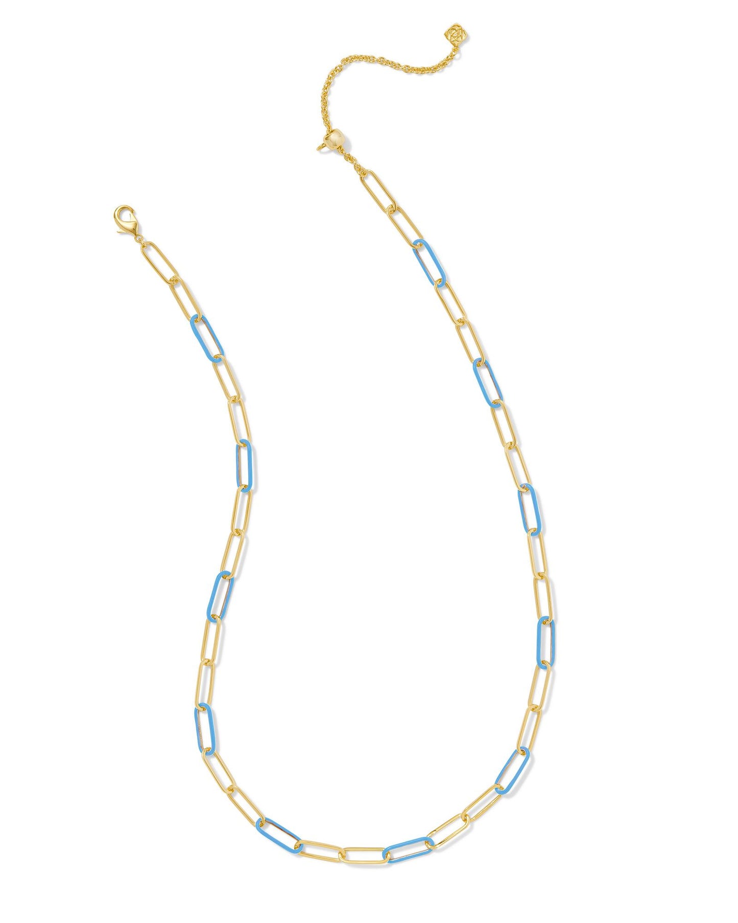 Kendra Scott Ainsley Convertible Chain Necklace Gold Light Blue Enamel-Necklaces-Kendra Scott-CR 07/31/24, FD 07/31/24, gameday, N00718GLD-The Twisted Chandelier