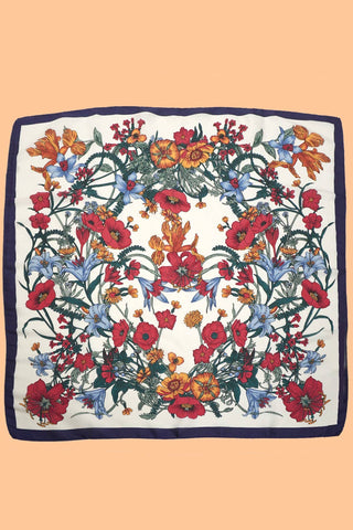 Large Floral Print Bandana Scarf-JOSSLYN by wall to wall-OFF WHITE-The Twisted Chandelier