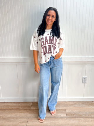 Taylor Gameday Print Top - Maroon