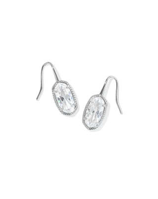 Kendra Scott Lee Luxe Drop Earrings Silver White Cz-Earrings-Kendra Scott-E01050RHD-The Twisted Chandelier