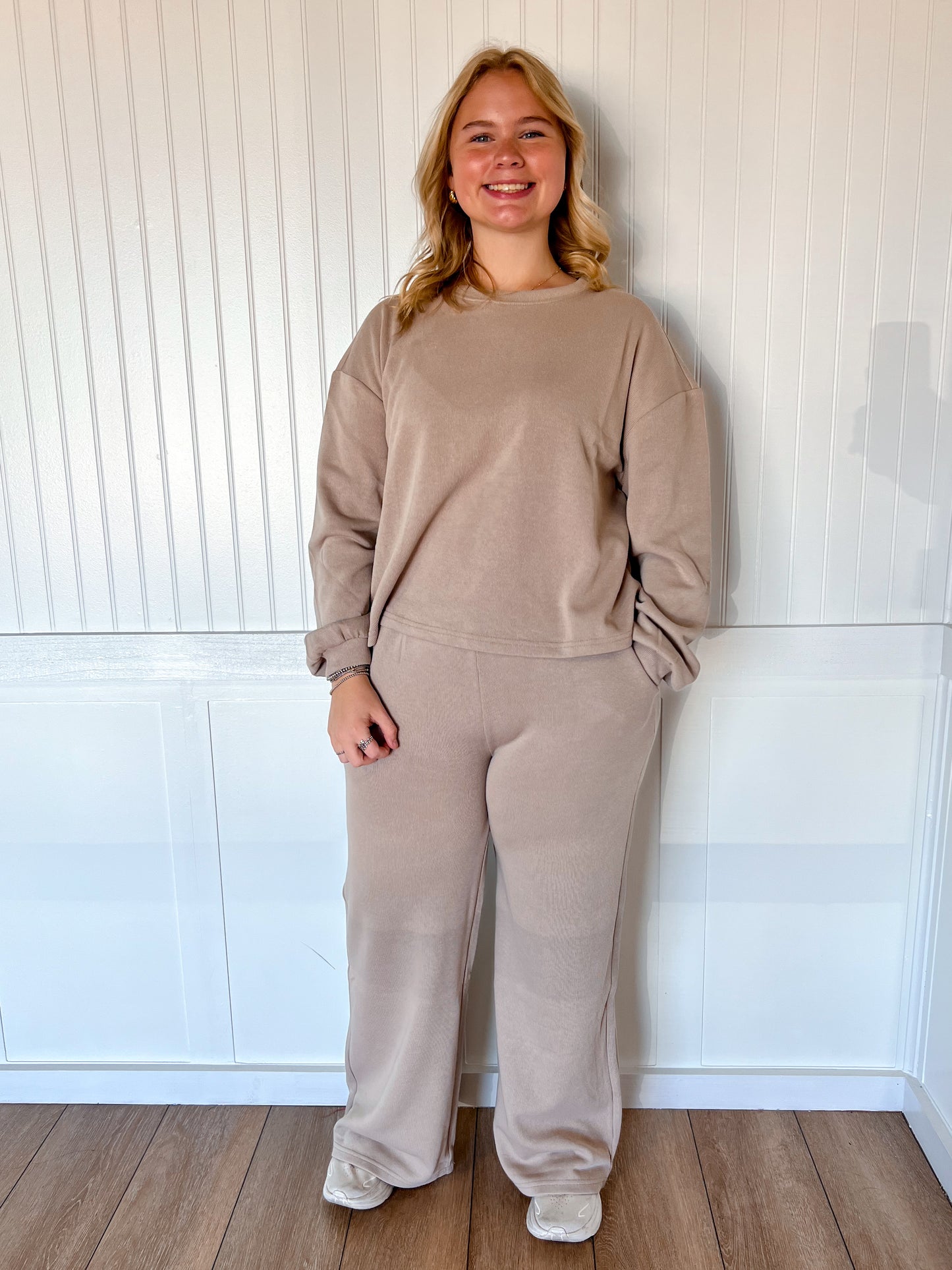 Bellamy French Rib Pullover and Pant Set-Zenana-The Twisted Chandelier