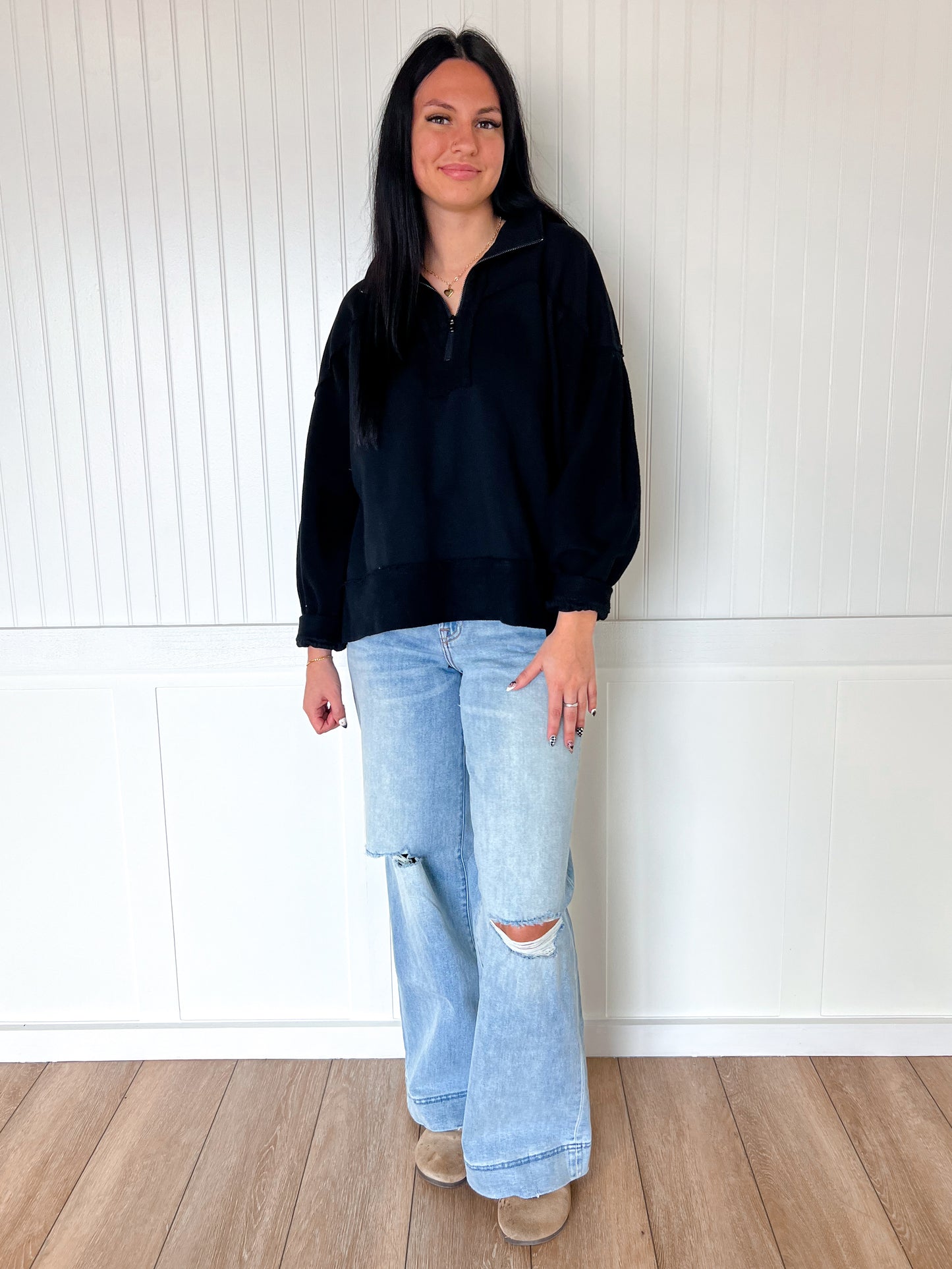 Riven Game day Zip-Up French Terry Pullover-Sewn and Seen-Bin a4,FD 09/30/25,Tops Collection-The Twisted Chandelier