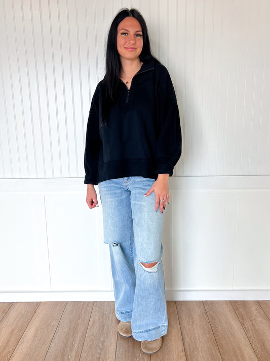 Riven Game day Zip-Up French Terry Pullover-Sewn and Seen-Bin a4,FD 09/30/25,Tops Collection-The Twisted Chandelier