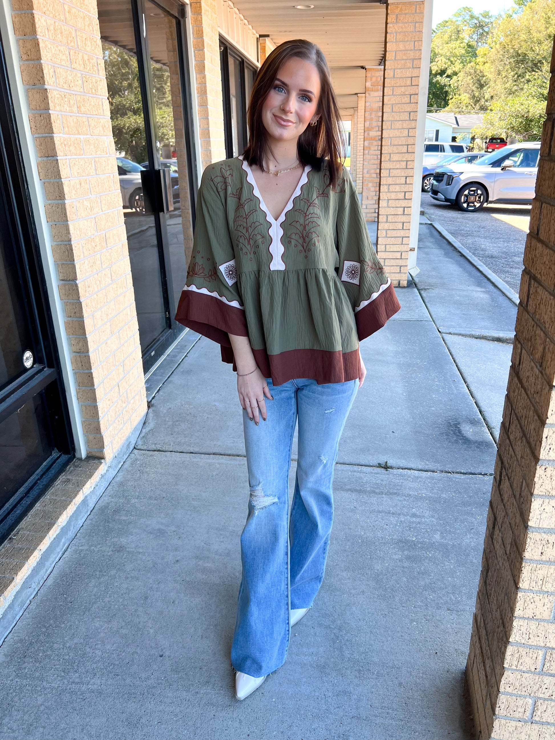 Maren Color Block Airflow Oversized Peasant Blouse-Oddi-Bin B4,FD 10/23/25,Tops Collection-The Twisted Chandelier