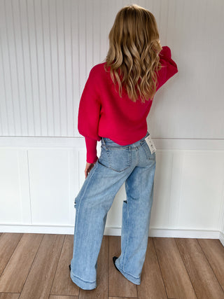 Hollie Boat Neck Elegant Ribbed Knitted Loose Sweater-Vine & Love-02/10/26,OGP 59.99,Tops Collection-The Twisted Chandelier
