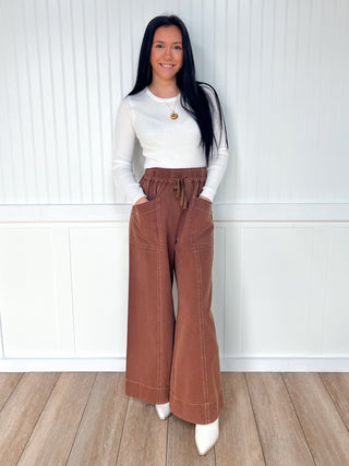 Collins Mineral Wash Wide Leg Elastic Waist Twill Pants-Pants-mittoshop-bottoms,FD 01/21/26-The Twisted Chandelier