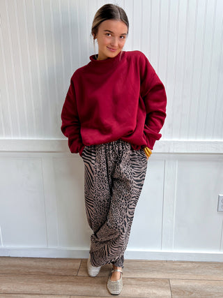 Sylvie Mixed Zebra & Cheetah Barrel Pants