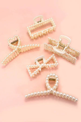 Pearl Hair Claw Clips-JOSSLYN by wall to wall-The Twisted Chandelier