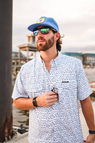 Blue Bonnet Pearl Snap Fishing Shirt-Top-SALT WATER SOUL-FD 05/22/26,Men's,RWB-The Twisted Chandelier