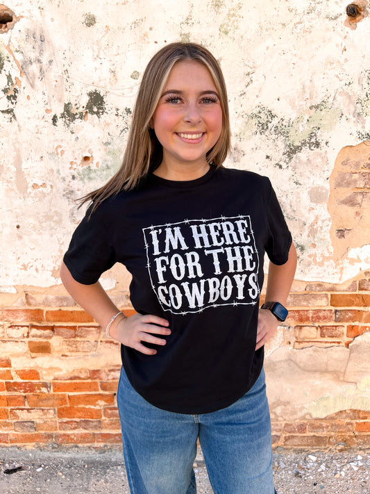 I'm Here For The Cowboys - Black-SHIRT-the lattimore claim-04/25, 05/27/24, 1st md-The Twisted Chandelier