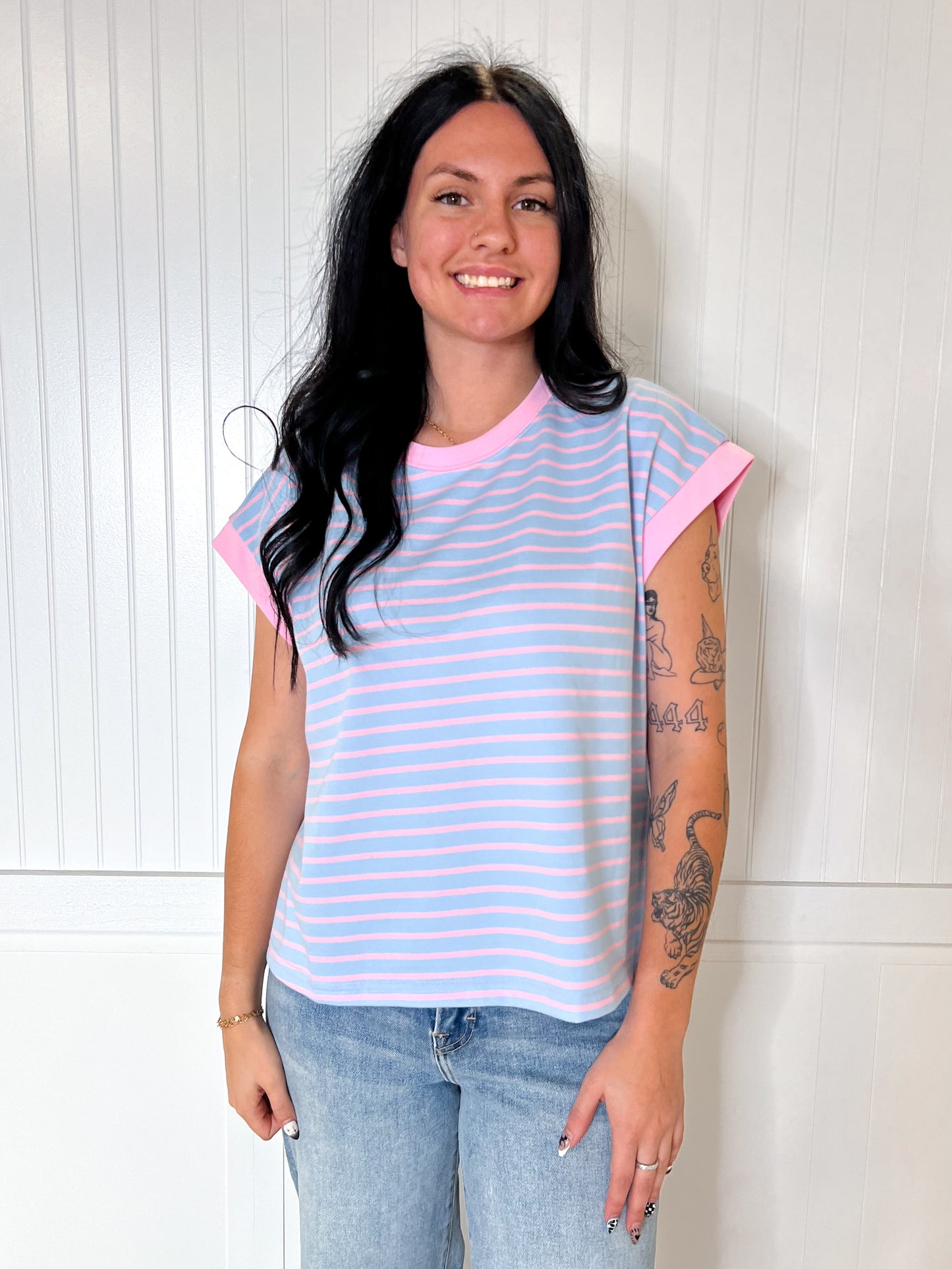 Bailey Striped Terry Top-Sewn and Seen-Bin B4,FD 09/09/25,Tops Collection-The Twisted Chandelier