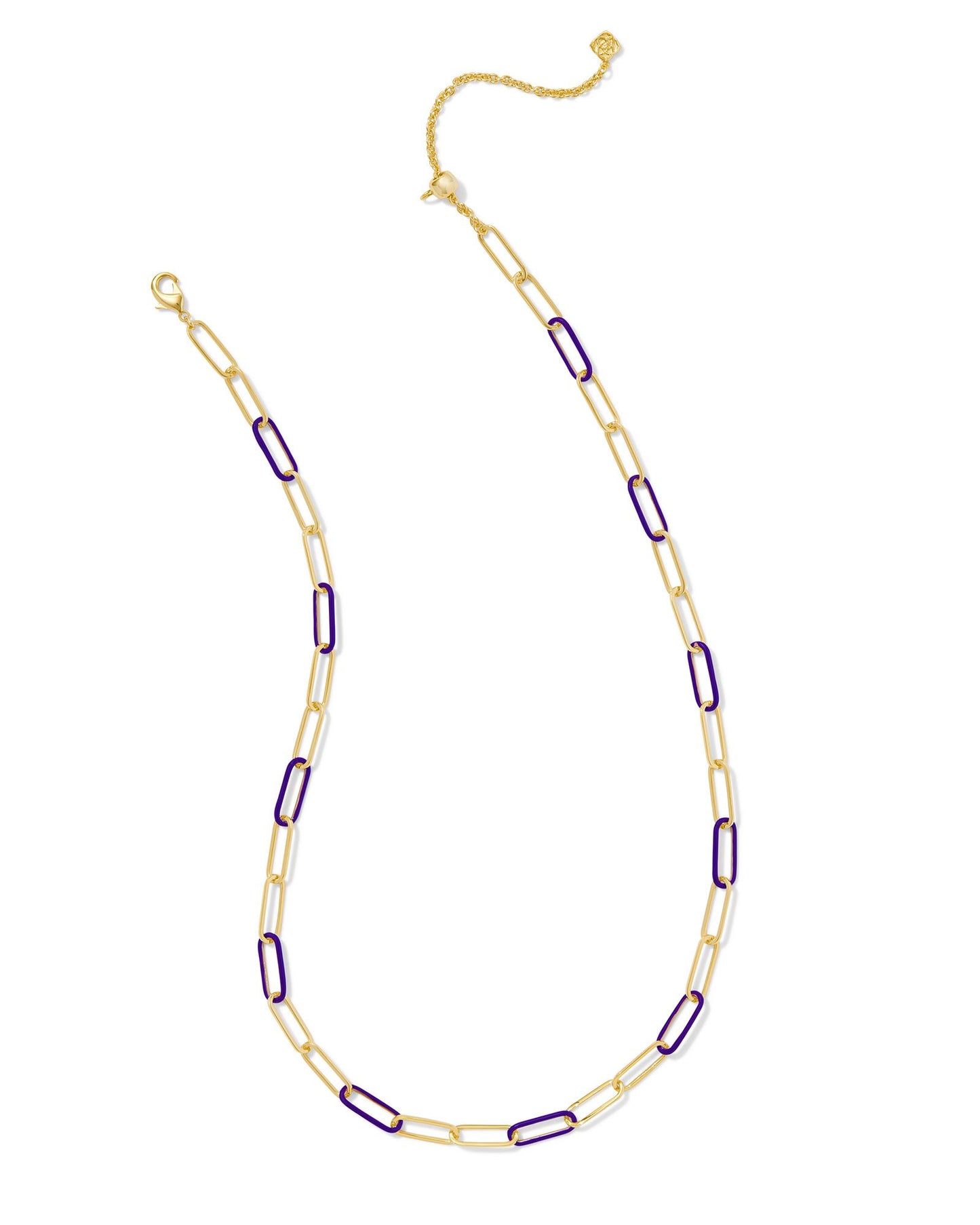 Kendra Scott Ainsley Convertible Chain Necklace Gold Purple Enamel-Necklaces-Kendra Scott-CR 07/31/24, FD 07/31/24, gameday, N00718GLD-The Twisted Chandelier