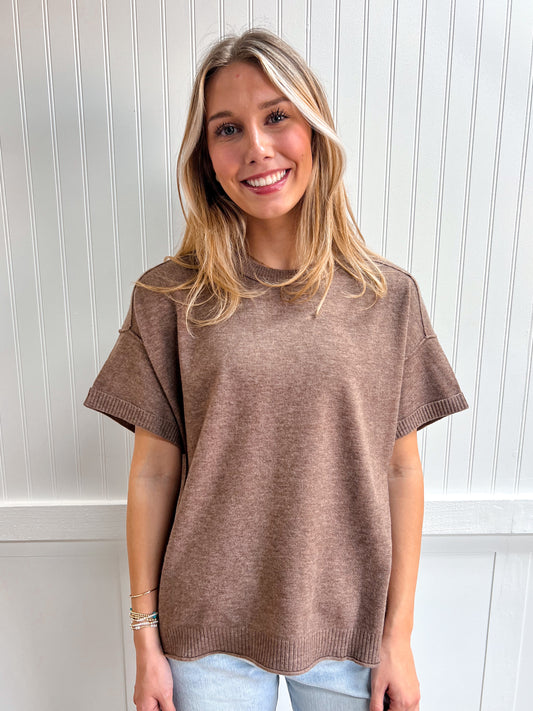 Jules Crew Neck Knit T-Shirt-Bluivy-The Twisted Chandelier